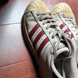 Adidas Superstar Men's Sneakers - White and Burgundy